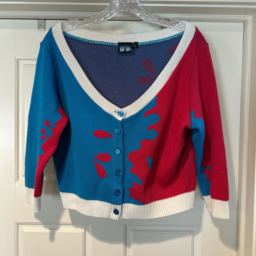 Make It Pink and Blue Cardigan by Elhoffer Design